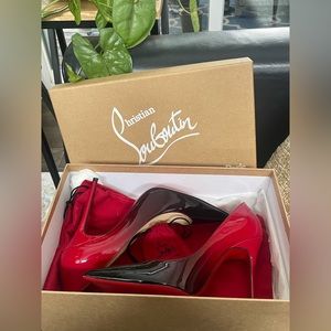 Christian Louboutin black red ombre kate heels